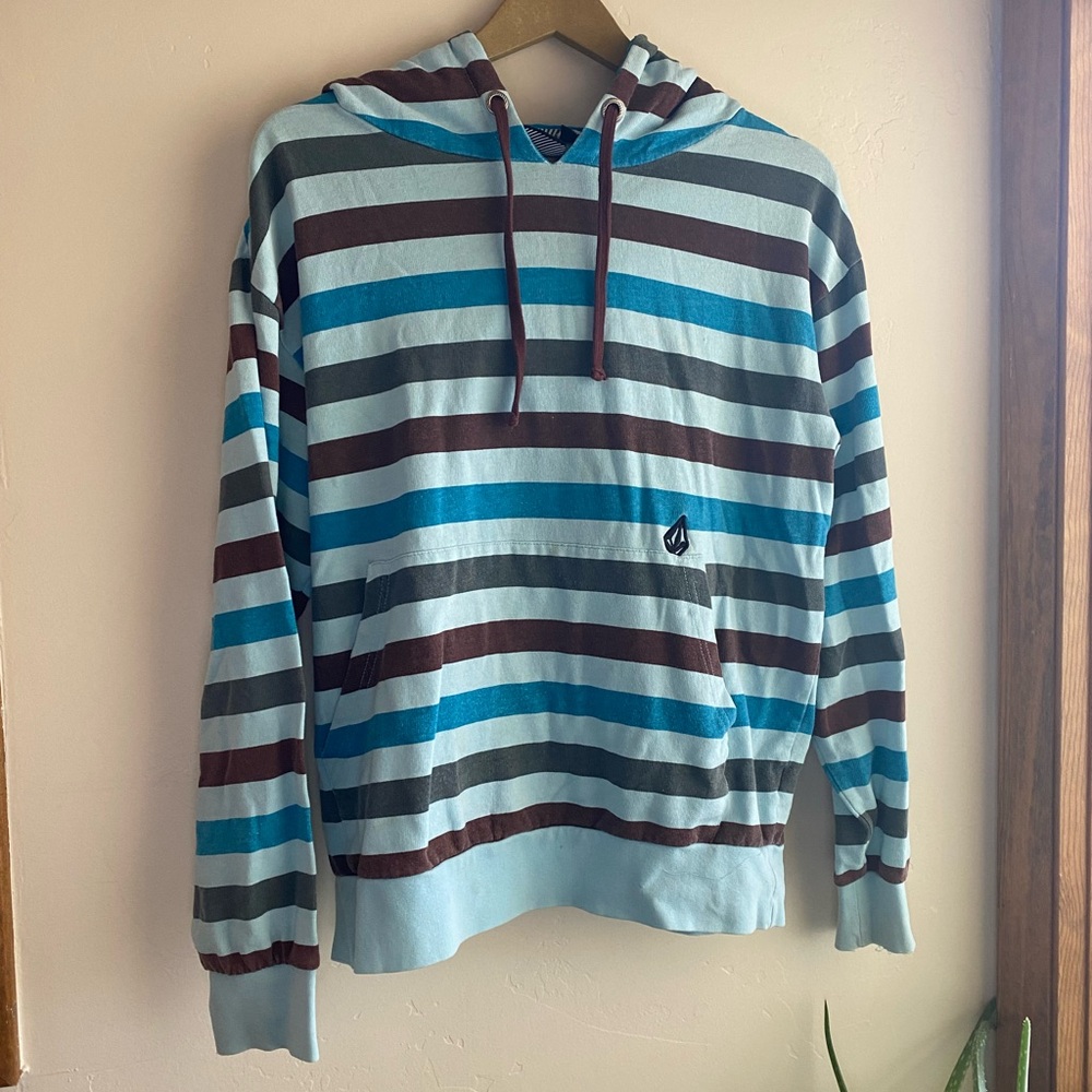 Volcom Multicolor Blue Striped Hoodie